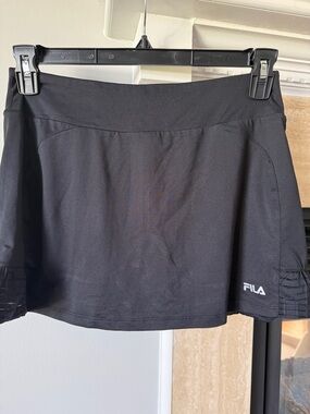 FILA Black Tennis Skirt with Subtle Logo NWOT
